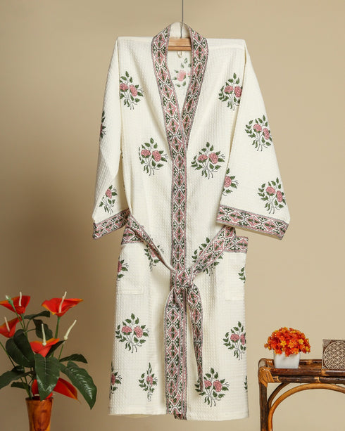 Buta Print Waffle Cotton Bathrobe (BROB11)